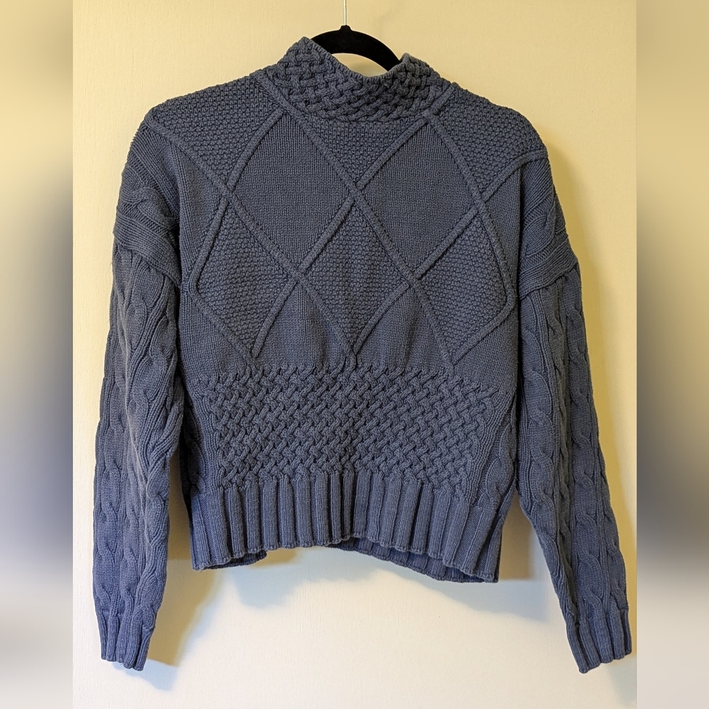 Blue knitted sweater